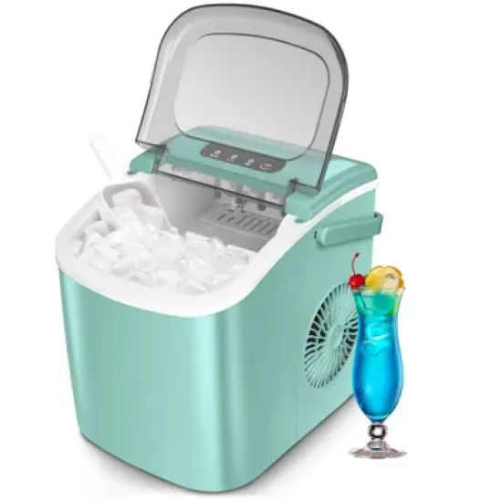 R.W.FLAME Portable Ice Maker,Countertop Model,Self-Cleaning,26.5lbs/24Hrs,6 Mins/9 Pcs Bullet Ice,Includes Ice Scoop and Basket image {11}