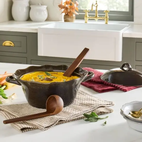 Wavy Edge Soup Terrine Brown - Hearth & Hand&trade; with Magnolia image {1}