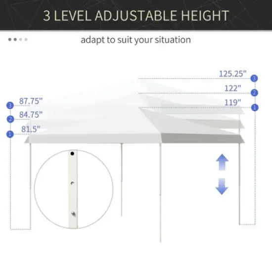 Resenkos Backyard Garden Canopy, Camping Canopy Screen Tent,13' x 13' Pop Up Canopy Tent, Instant Sun Shelter, Tents for Parties,White image {8}