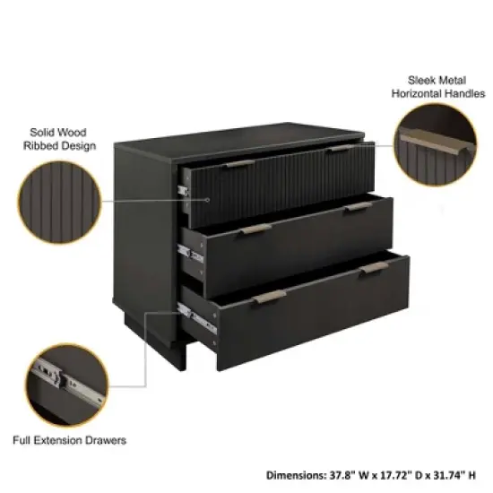 Manhattan Comfort 2pc Granville Narrow Chest and Dresser Bedroom Set image {16}