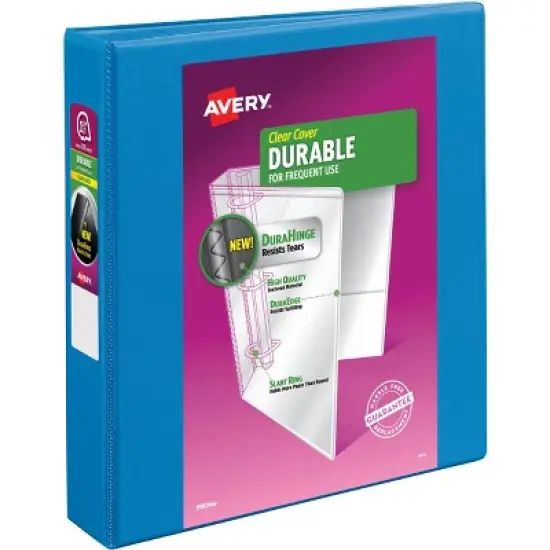 Avery Durable View 3 Ring Binder, 1.5" Slant Rings, 1 Blue Binder (17834) image {7}