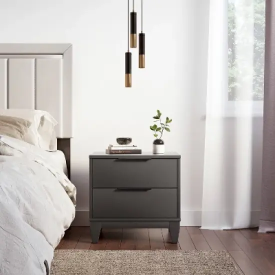 Mackay 2 Drawer Easy Glide Modern Nightstand - Boyd Sleep Eco Dream image {4}