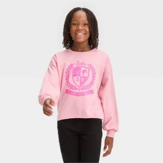 Girls' Barbie Malibu Dreamy Pullover Sweatshirt - Pink image {3}
