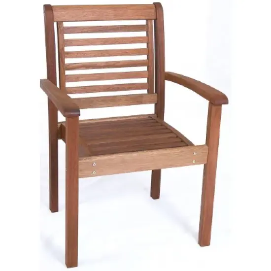 Milano 5pc Patio Eucalyptus Wood Round Dining Set - International Home Miami image {3}