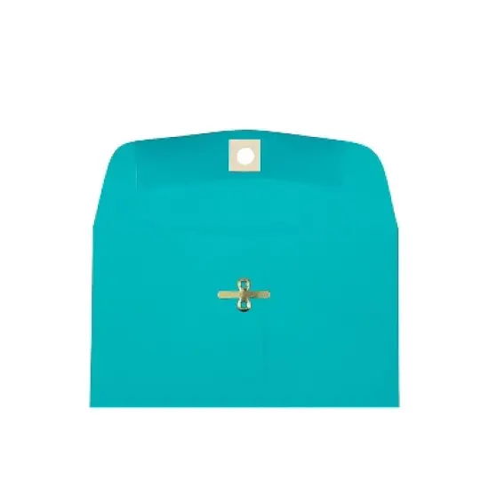 JAM Paper 6 x 9 Open End Catalog Colored Envelopes with Clasp Closure Sea Blue Recycled 10/Pack image {2}