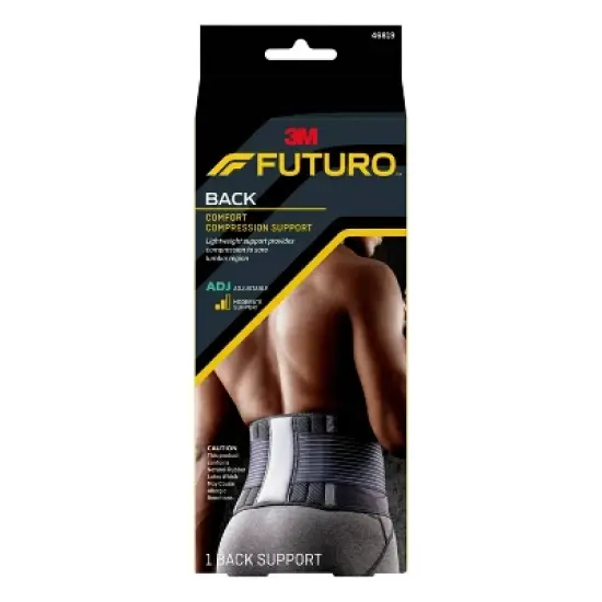 FUTURO Comfort Compression Back Support, Adjustable Deluxe Back Brace - 1pk image {9}