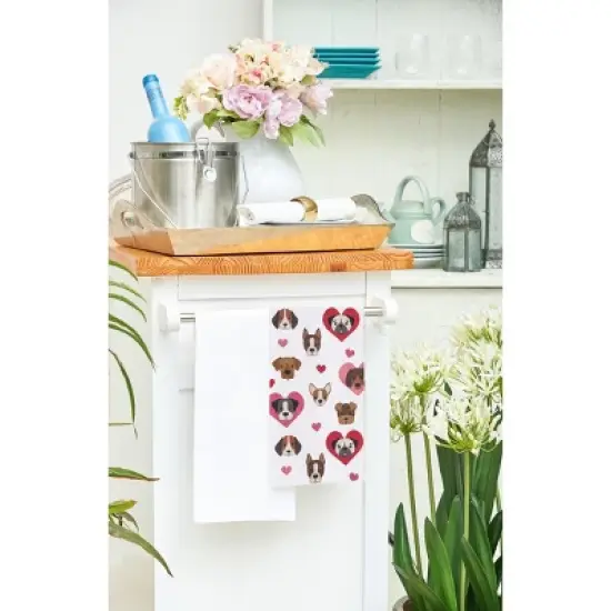 C&F Home Valentine's Day Puppy Dog Love Flour Sack Kitchen Dishtowel image {3}