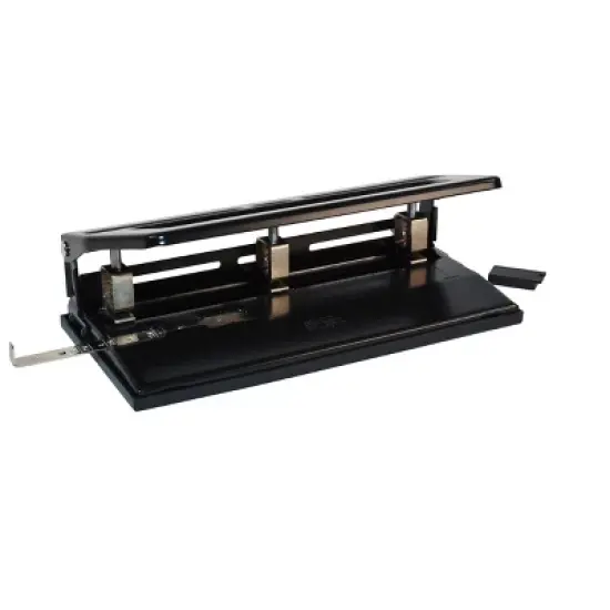 School Smart 3-Hole Heavy Duty Punch, 9/32 Inches, 40 Sheet Capacity, Black image {1}