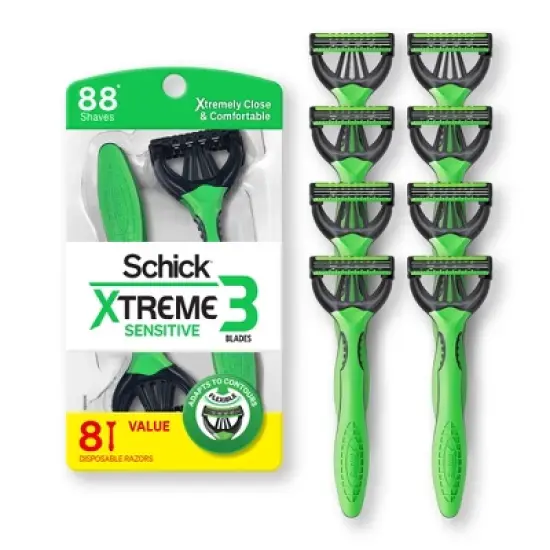 Schick Xtreme 3 Sensitive Men 3 Blade Disposable Razor - 8ct image {10}
