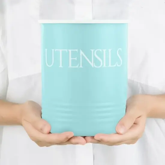 Outshine Co Large Kitchen Utensil Holder and Farmhouse Decor with Matching Salt and Pepper Shakers image {3}