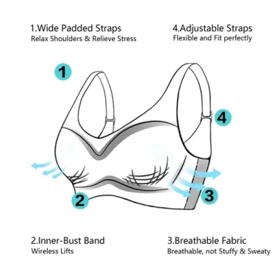 Agnes Orinda Women's Plus Size Minimizer Push-Up Minimizer Wirefree Seamless Full Coverage Bras image {4}