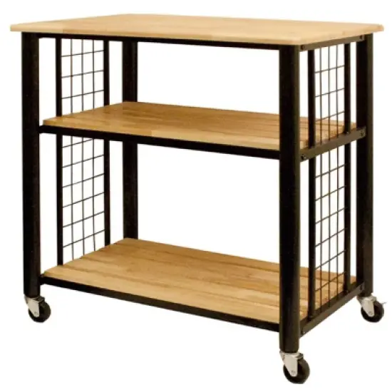 Wood Contemporary Kitchen Cart in Black - Catskill Craftsmen image {4}