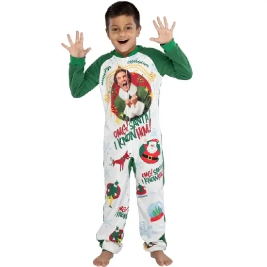Elf The Movie Kids' OMG Santa! I Know Him! One Piece Sleeper Pajama image {4}