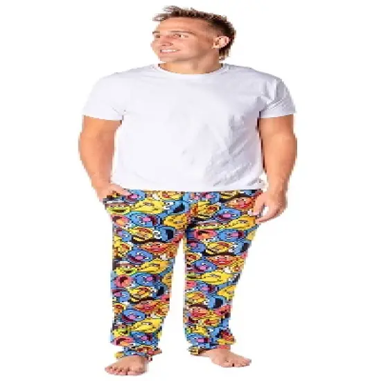 Sesame Street Men's Allover Character Face Collage Adult Pajama Pants image {3}