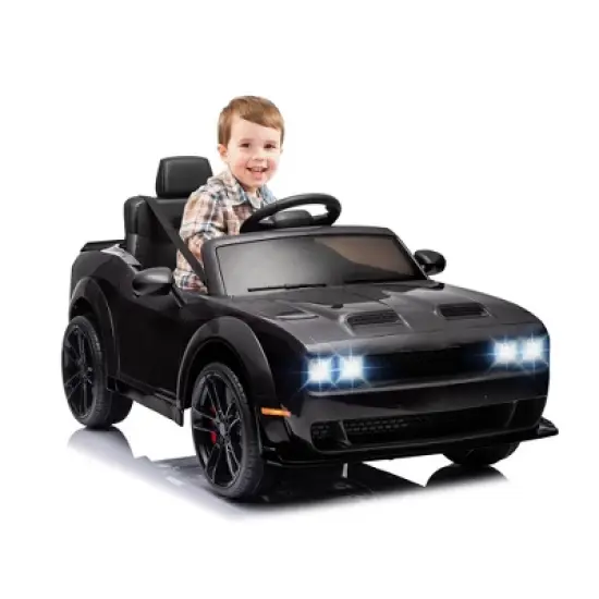 12V Ride on Car, Licensed Dodge Challenger Kids' Electric Car, Battery Powered Electric Vehicle with Remote Control image {6}