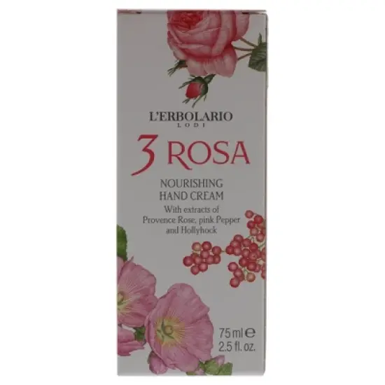 L'Erbolario 3 Rosa Nourishing Hand Cream - Hand Cream for Dry Skin - 2.5 oz image {4}