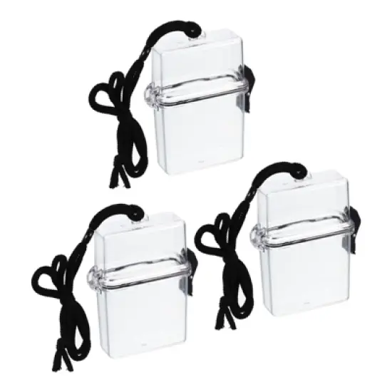 Unique Bargains Waterproof Case ID Card Badge Holder with Lanyard 3 Pcs image {7}