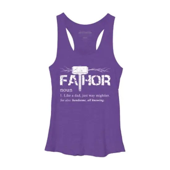 Women's Design By Humans Viking Mightier Hero Fa-Thor Dad By EijhaBuddha Racerback Tank Top image {2}