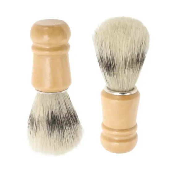 Unique Bargains Durable Shaving Brush 4.33"x1.3" Wood Color 1 Pc image {3}