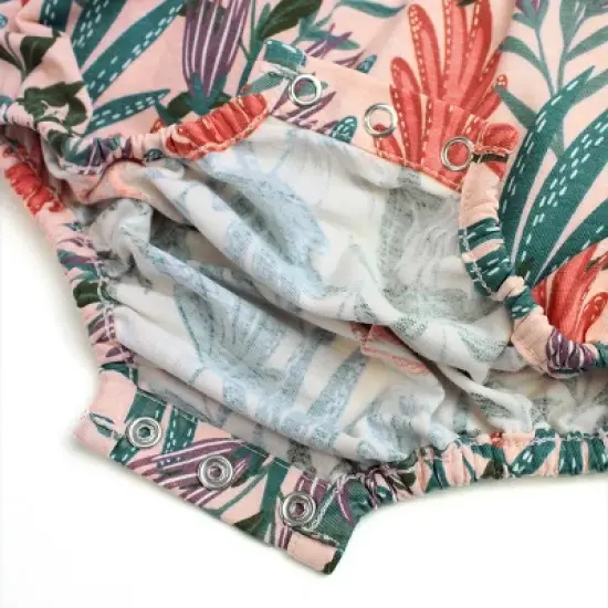 RuffleButts Infant Girls Long Sleeve Flutter Bubble Romper image {4}