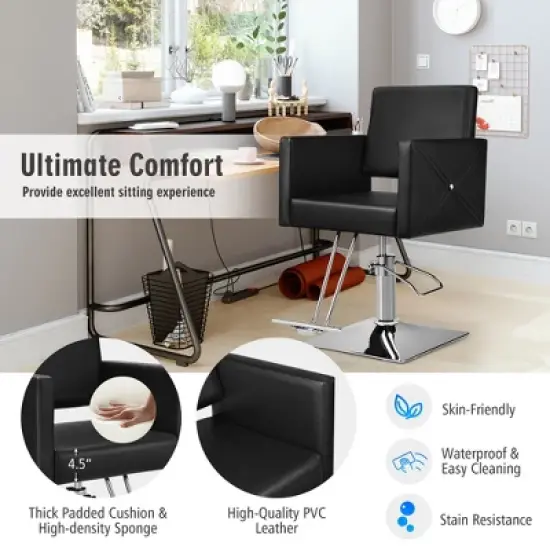 Costway Salon Chair for Hair Stylist Adjustable Swivel Hydraulic Barber Styling Chair image {4}