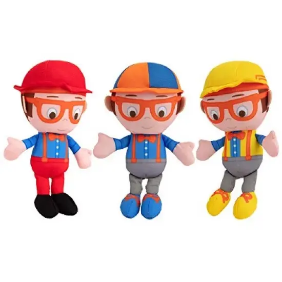 Blippi Stuffed 7" Plushes - 3 pc Character Set - Fireman, Construction Worker & Original Plush Figure Toys - Ages 2+ image {1}