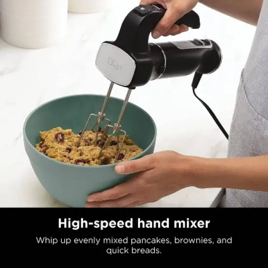 Ninja Foodi Power Mixer System with Hand Blender & Hand Mixer Combo and 3-Cup Blending Vessel - CI101: Immersion Blender, 5 Speeds, Whisk image {7}