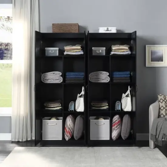 Set of 2 Hopkins Modern 7 Shelf Freestanding Storage Closets - Manhattan Comfort image {2}