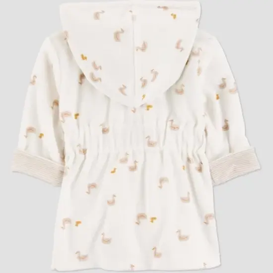 Carter's Just One You&reg;️ Baby Duck Robe - Gray: Midweight Cotton Polyester Bath Wrap, Animal Pattern image {2}
