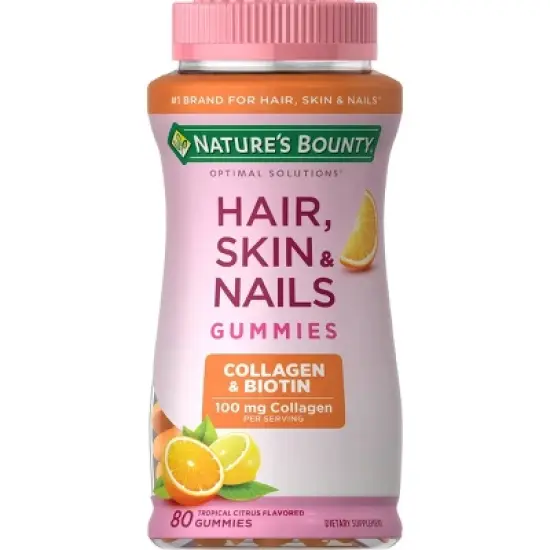 Nature's Bounty Optimal Solutions Hair, Skin & Nail Gummies with Biotin & Collagen - Orange - 80ct image {5}