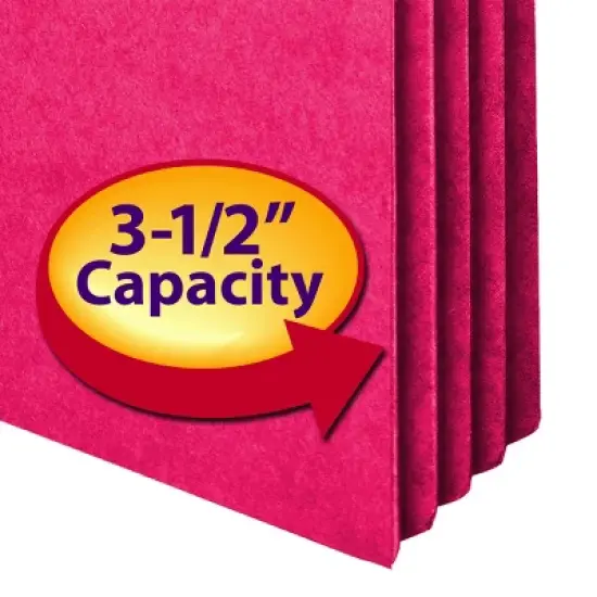 Smead File Pocket, Straight-Cut Tab, 3-1/2" Expansion, Legal Size, Red, 25 per Box (74231) image {2}
