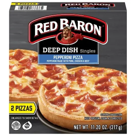 Red Baron Pepperoni Deep Dish Personal Frozen Pizza - 11.2oz image {9}