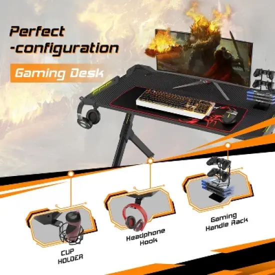 44x25 Gaming Desk with R-shaped Legs image {6}