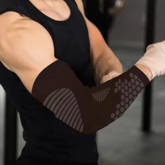 Copper Zone Pain Relief Elbow Brace Compression Support Sleeve For Tendonitis, Tennis Golf Elbow - 3 Pair Pack image {4}
