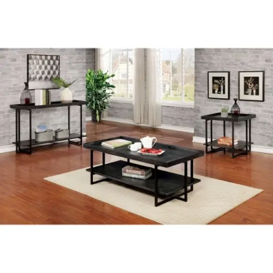 Franda Tray Top Sofa Table Black - miBasics image {2}