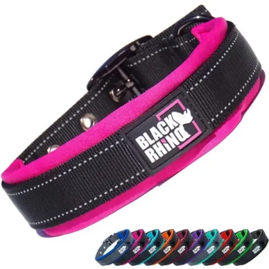 Black Rhino Soft Neoprene Padded Dog Collar for All Breeds image {4}