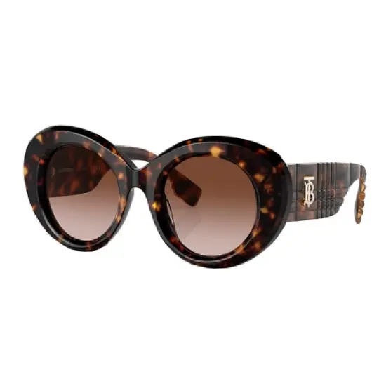 Burberry MARGOT BE 4370U 300213 Womens Round Sunglasses Dark Havana 49mm image {1}