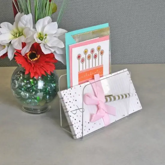 Azar Displays Clear Acrylic Desk File and Mail Holder- 3 Piece Set: (1) Small, (1) Medium, and (1) Large, Set of 3 image {7}