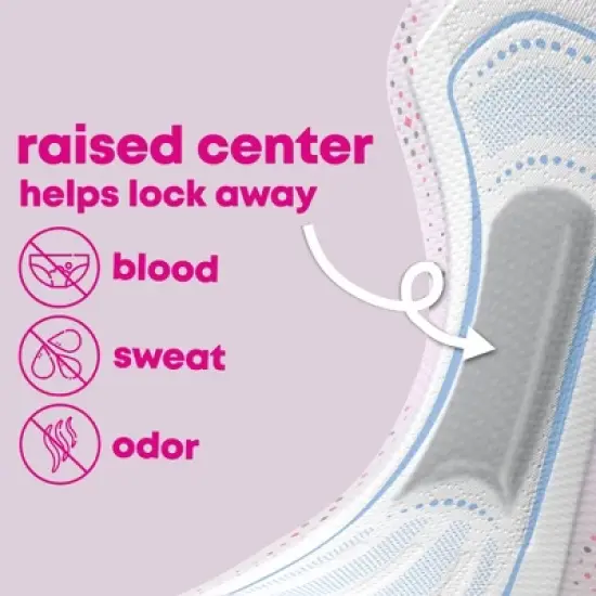 U by Kotex Balance Sized for Teens Ultra-Thin Pads with Wings - Overnight - Unscented - 24ct image {6}