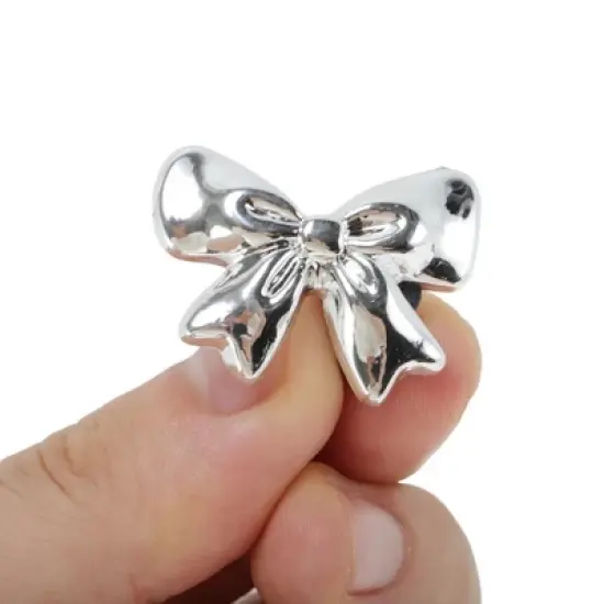 Unique Bargains Bow Shoelace Charms Silver Tone 4 Pcs image {2}