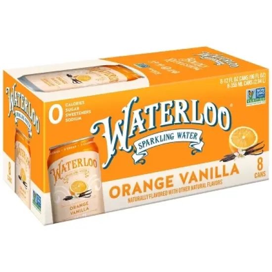 Waterloo Orange Vanilla Sparkling Water - 8pk/12 fl oz Cans image {5}