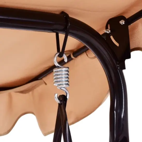 Costway Loveseat Patio Canopy Swing Glider Hammock Cushioned Steel Frame Outdoor image {8}