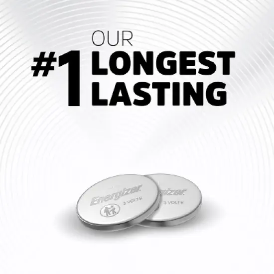 Energizer 2032 Batteries 2pk - Lithium Coin Battery: Household, Silver, Single-Use image {2}