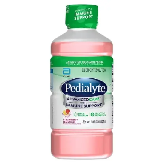 Pedialyte Advanced Care Electrolyte Solution Hydration Drink - Strawberry Lemonade - 33.8 fl oz image {9}