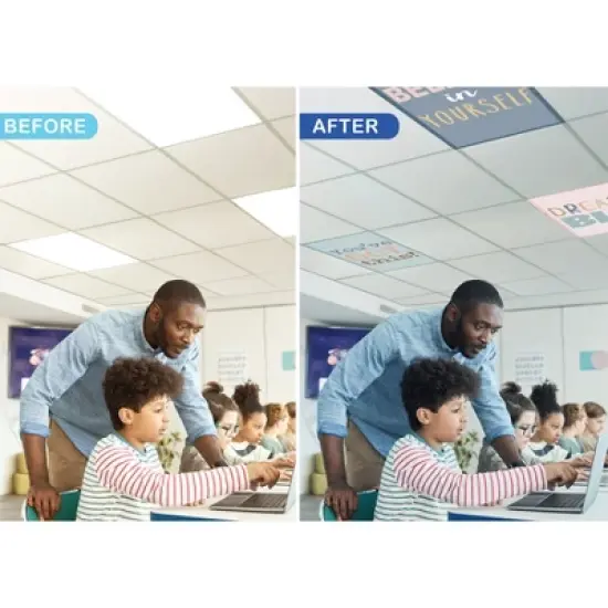 Teacher Created Resources&reg; Calming Covers Ceiling Light Filters, 2' x 4', Be Positive, Pack of 4 image {3}