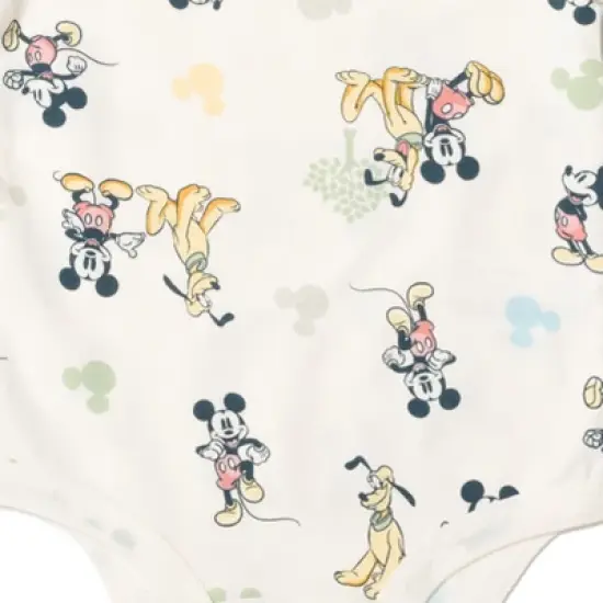 Disney Mickey Mouse Pluto Mickey Mouse Baby 4 Pack Snap Bodysuits Newborn to Infant  image {5}
