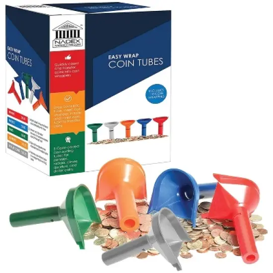Nadex Coins&trade; Easy-Wrap Coin Stacking Tubes in Multicolored image {2}