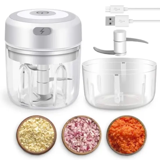Cheer Collection Wireless Mini Food Chopper, USB Rechargeable, 250ml Portable Electric Garlic Grinder for Veggies, Baby Food, Nuts image {8}