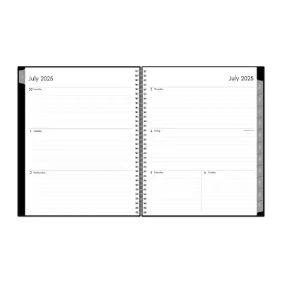Blue Sky 8.5"x11" 2025-2026 Weekly/Monthly Wirebound Planner Black image {4}