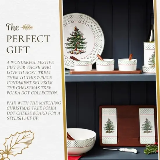 Spode Christmas Tree Polka Dot 7-Piece Condiment Set image {6}